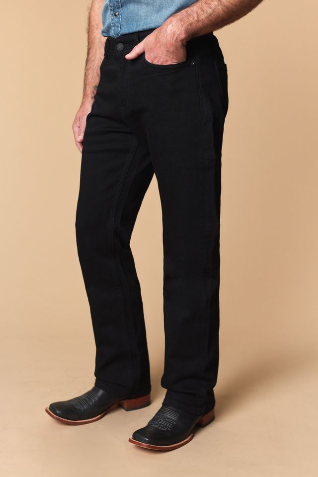 Western Blue Men’s WB-641 Modern Bootcut Jeans – Black