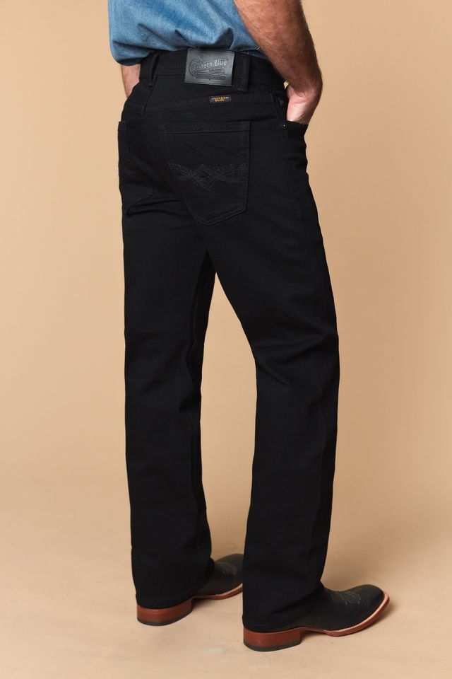 Western Blue Men’s WB-641 Modern Bootcut Jeans – Black