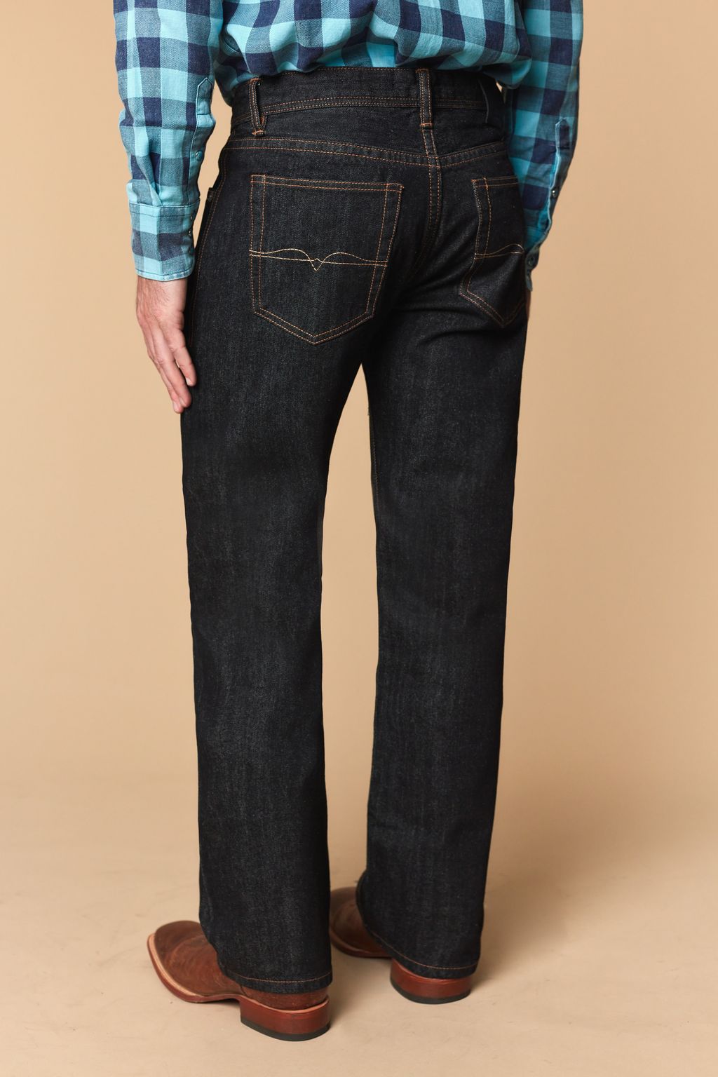 Western Blue Men’s WB-643 Modern Bootcut Jeans – Dark Denim