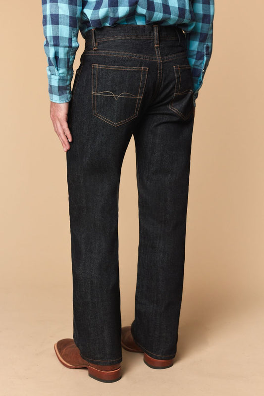 Western Blue Men’s WB-643 Modern Bootcut Jeans – Dark Denim
