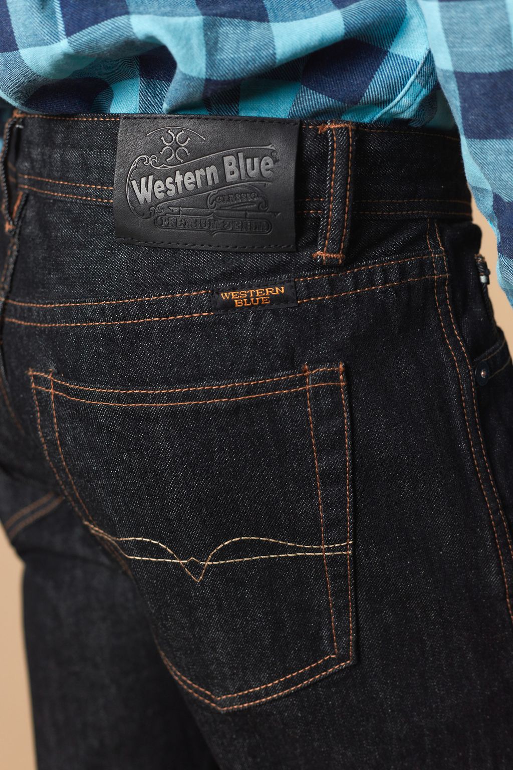 Western Blue Men’s WB-643 Modern Bootcut Jeans – Dark Denim