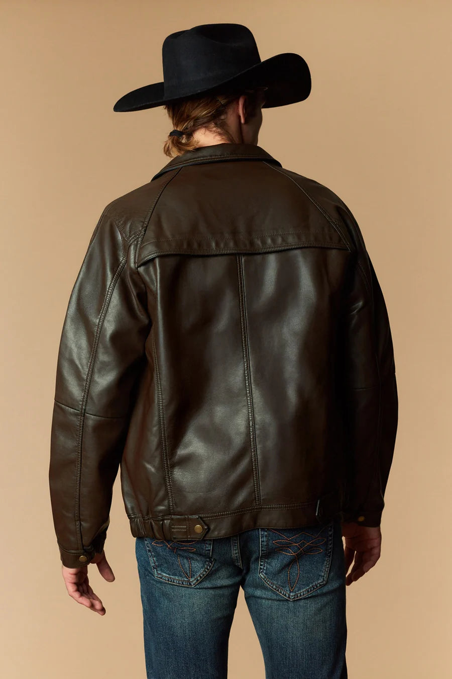 Western Blue Men's Urban Style Faux Leather Jacket WL037