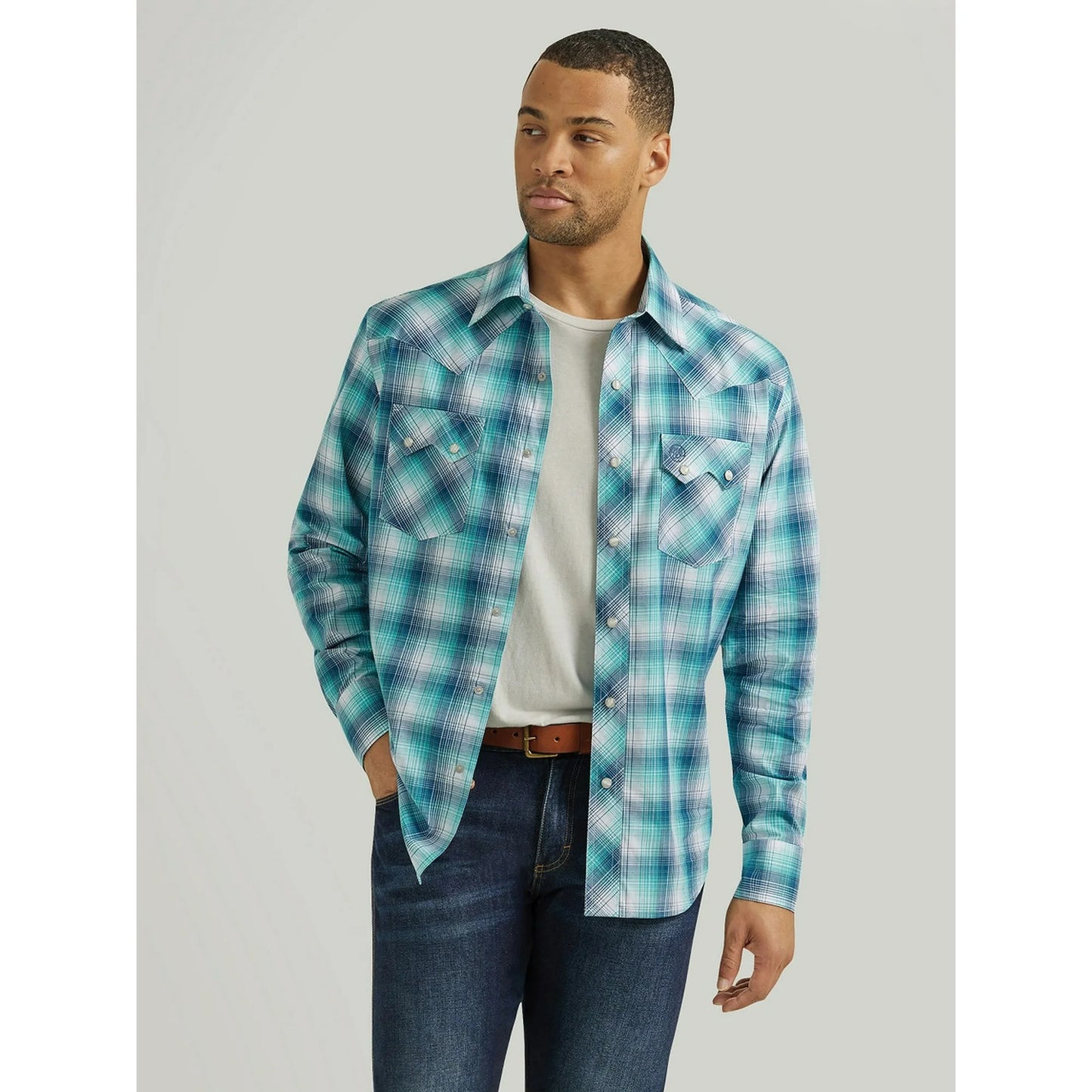 Wrangler Men's Retro Plaid Print Long Sleeve Snap Western Shirt -  112351878