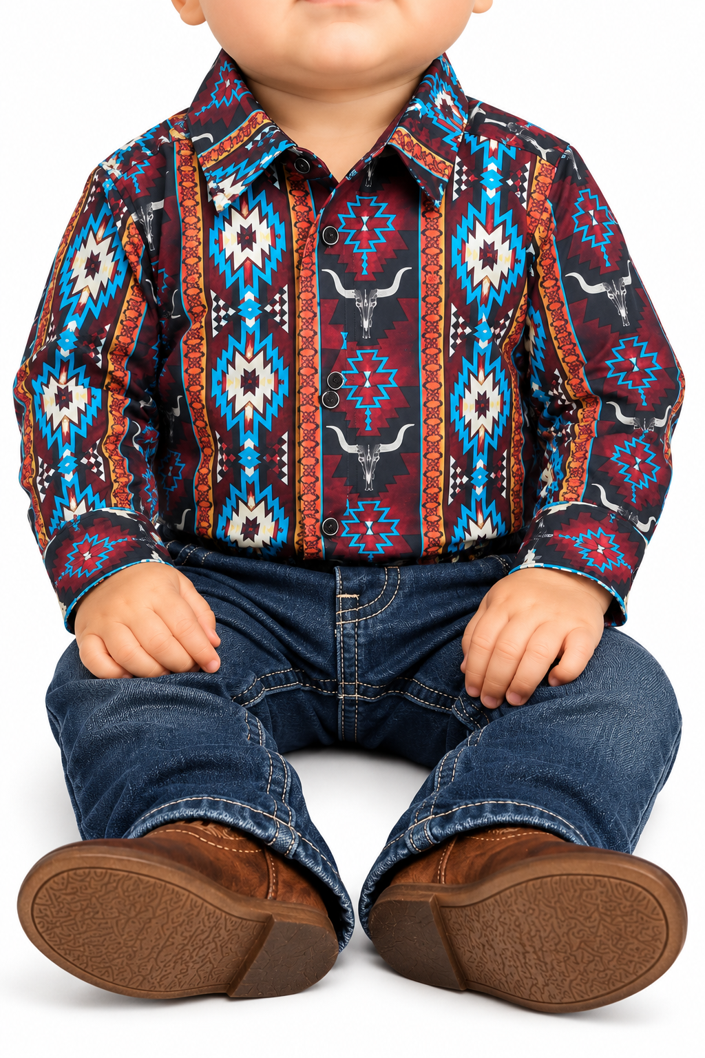 Wrangler Baby Boys Newborn Long Sleeve Western Snap Bodysuit 112384758