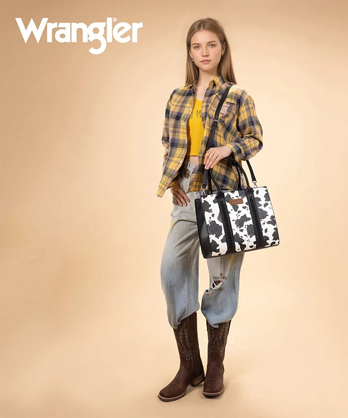 Wrangler Cow Printed Tote Bag