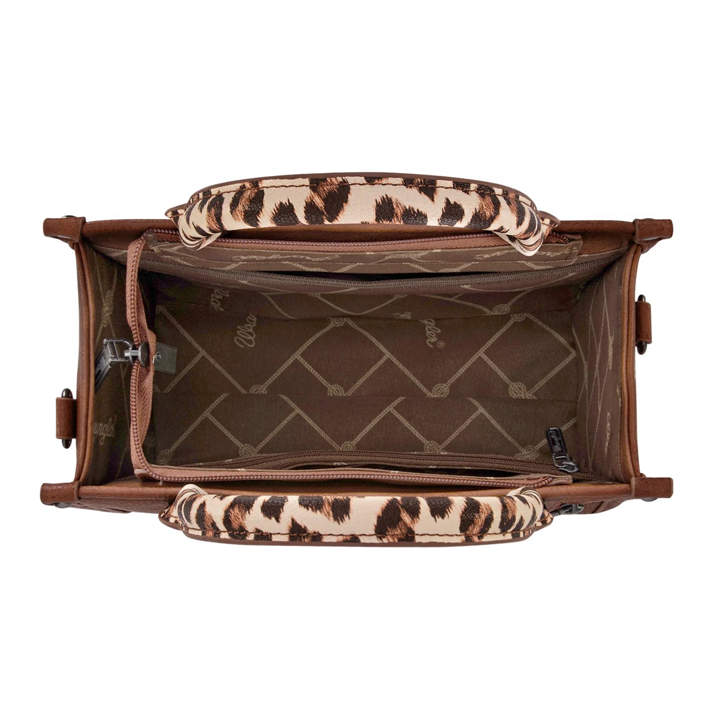 Wrangler Leopard Print Concealed Carry Tote/Crossbody BROWN WG102-8120SLP-BR