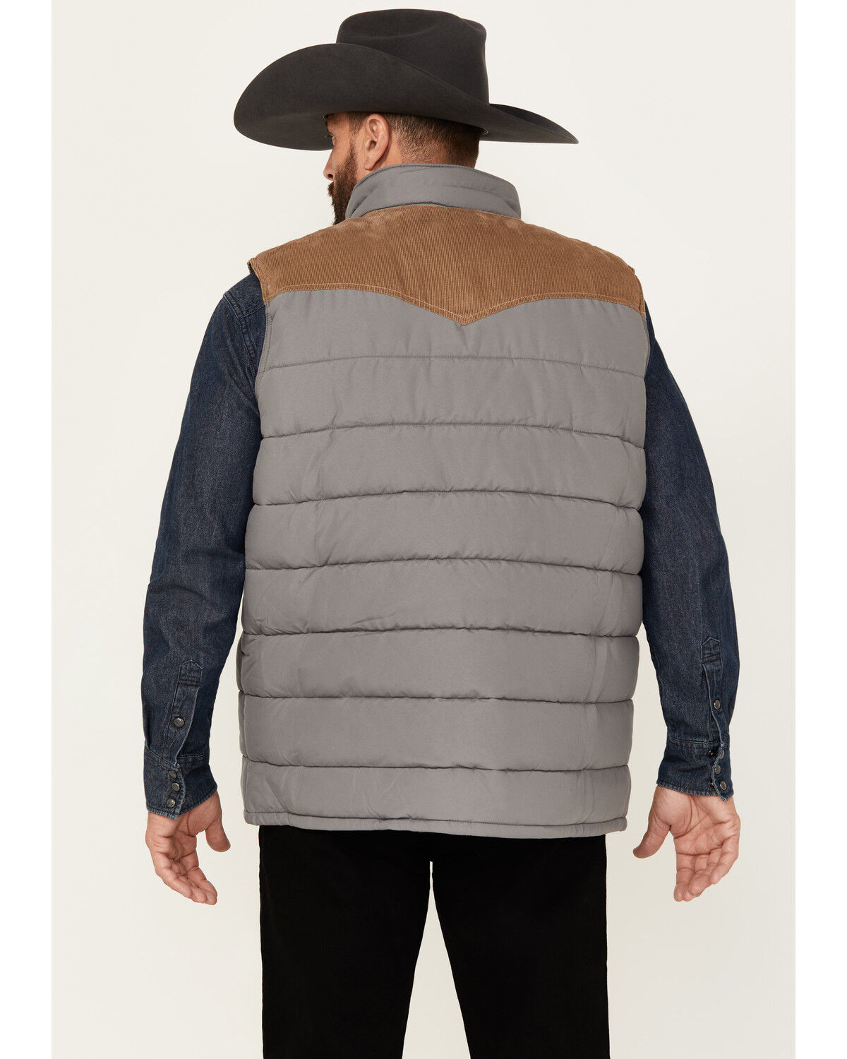 Wrangler Men's Fence Post Western Yoke Snap Puffer Vest 112353406