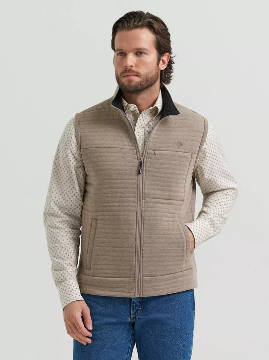 Wrangler Men's George Strait Knit Zip Vest Tan 112381930