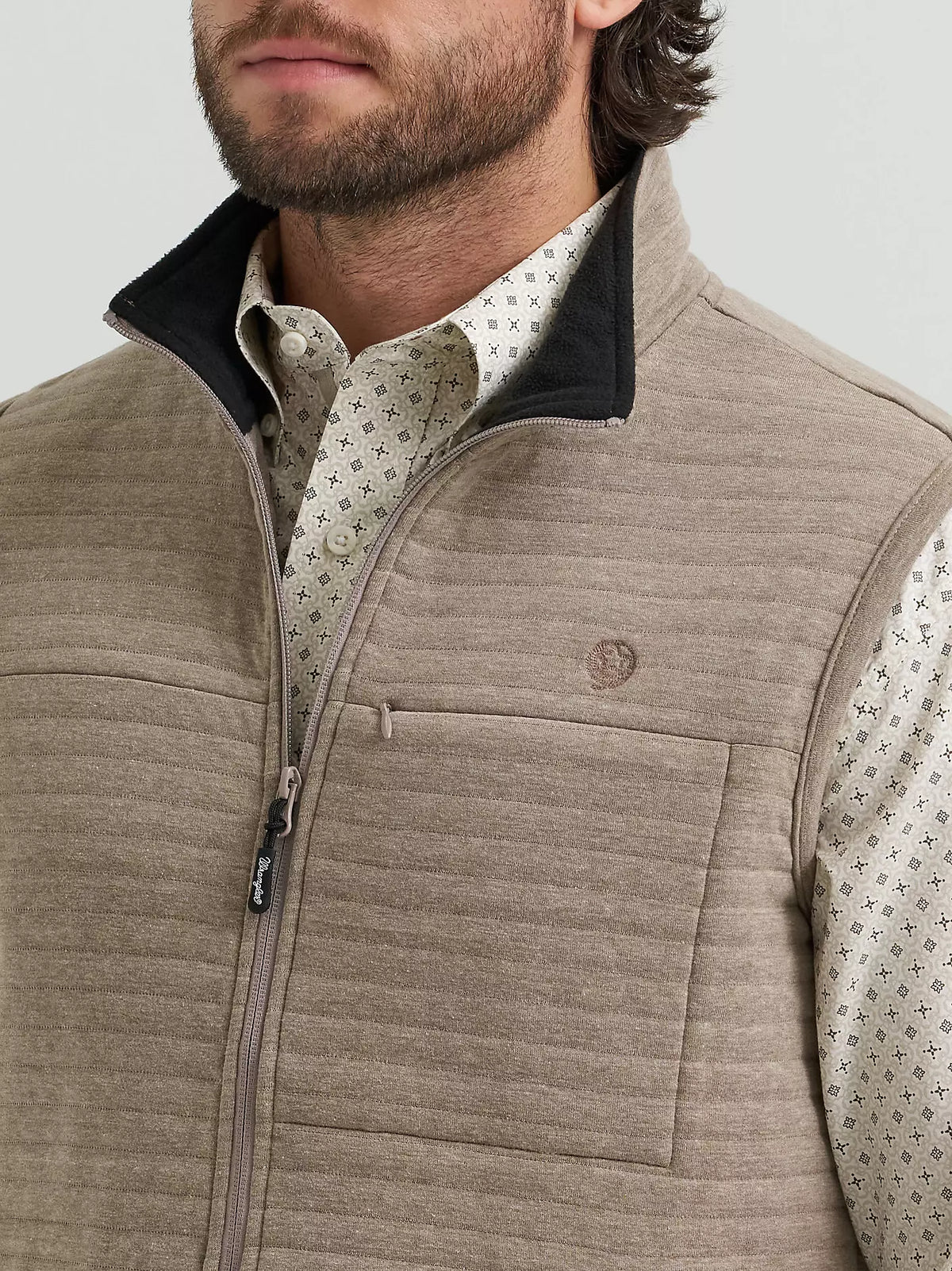 Wrangler Men's George Strait Knit Zip Vest Tan 112381930