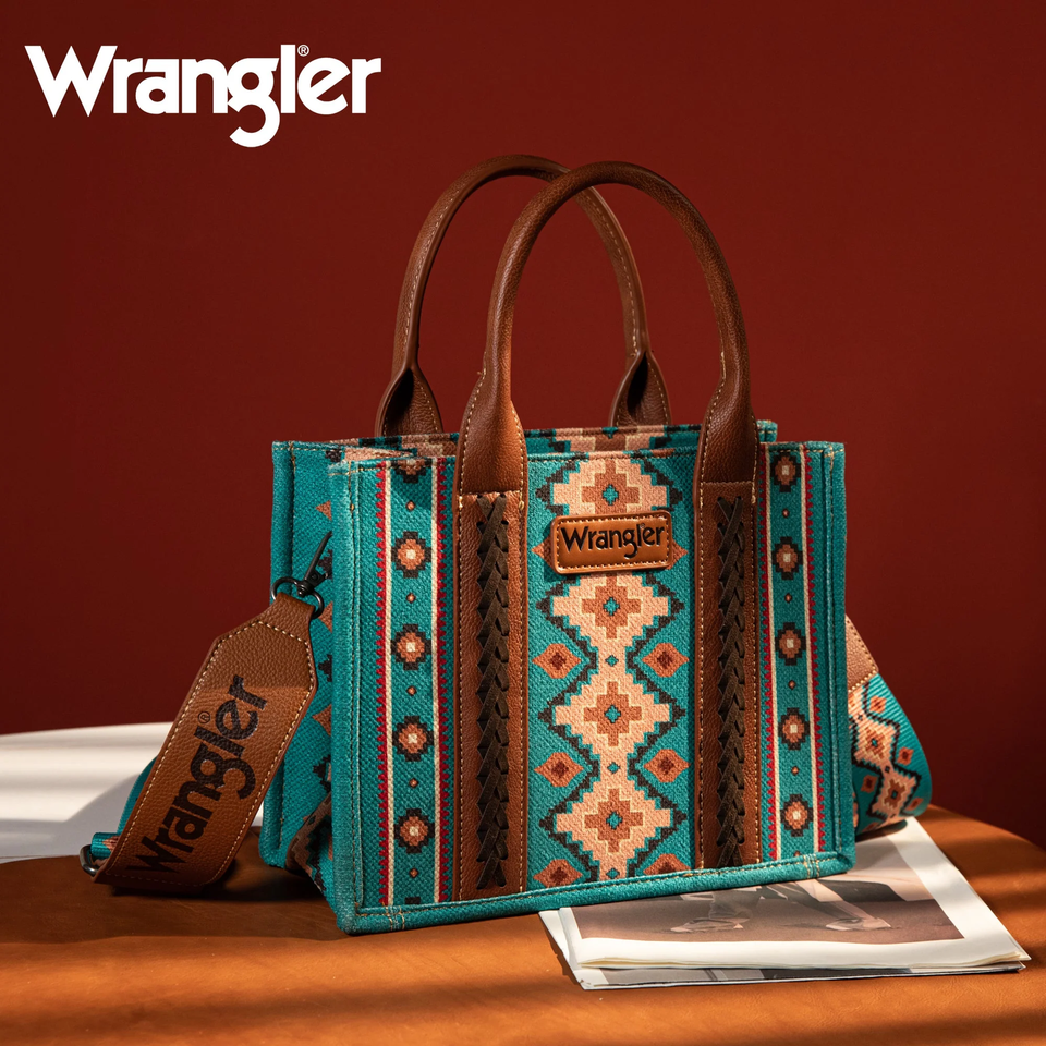 Wrangler Southwestern Crossbody Tote Bag TEAL WG2203-8120SWTQ