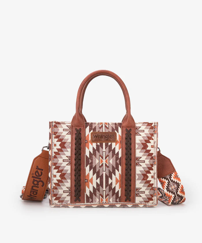 Wrangler All-Over Aztec Print Canvas Tote Bag BROWN WG2213-8120SBR