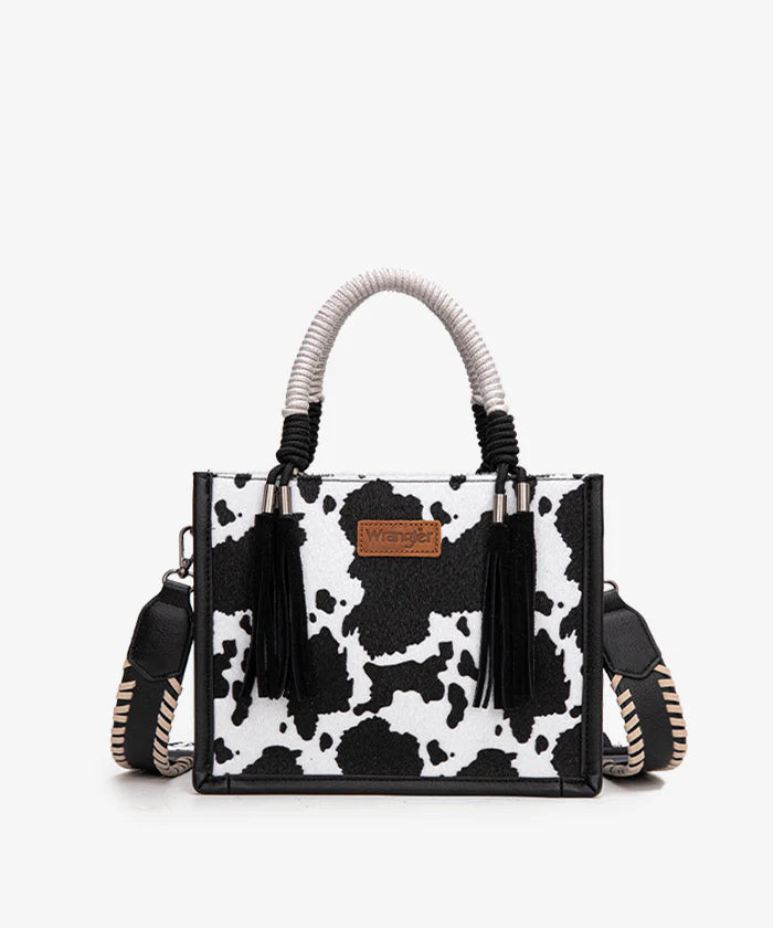 Wrangler Cow Print Rope Handle Tote Bag WG386-8120SBK