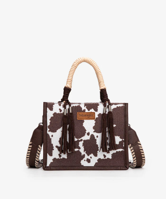Wrangler Cow Print Rope Handle Tote Bag WG386-8120SCF