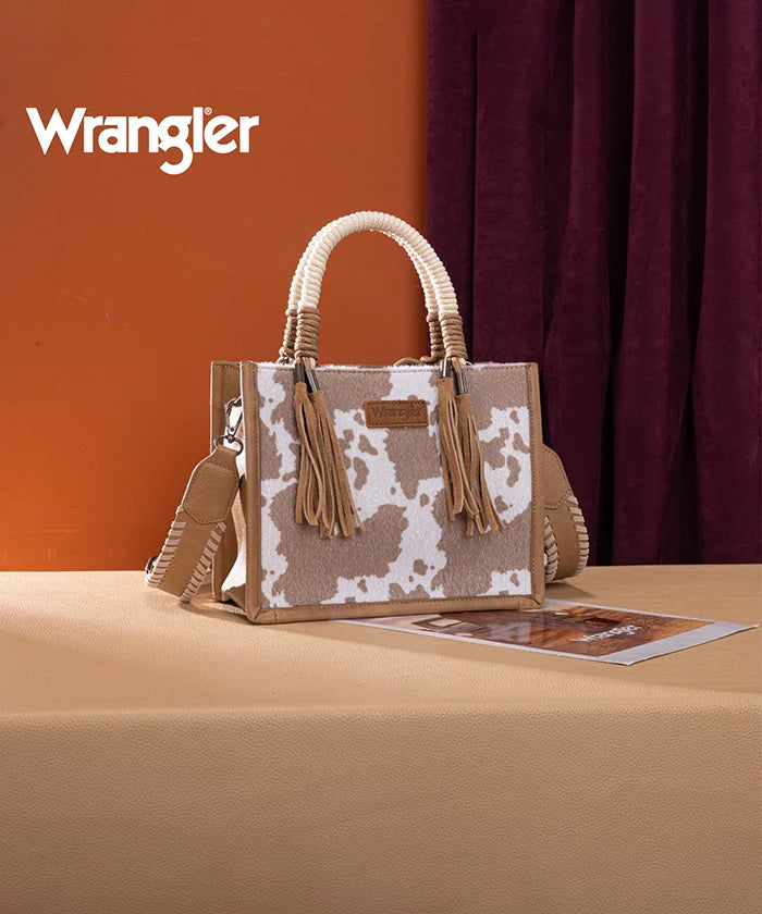 Wrangler Cow Print Rope Handle Tote Bag WG386-8120SKH