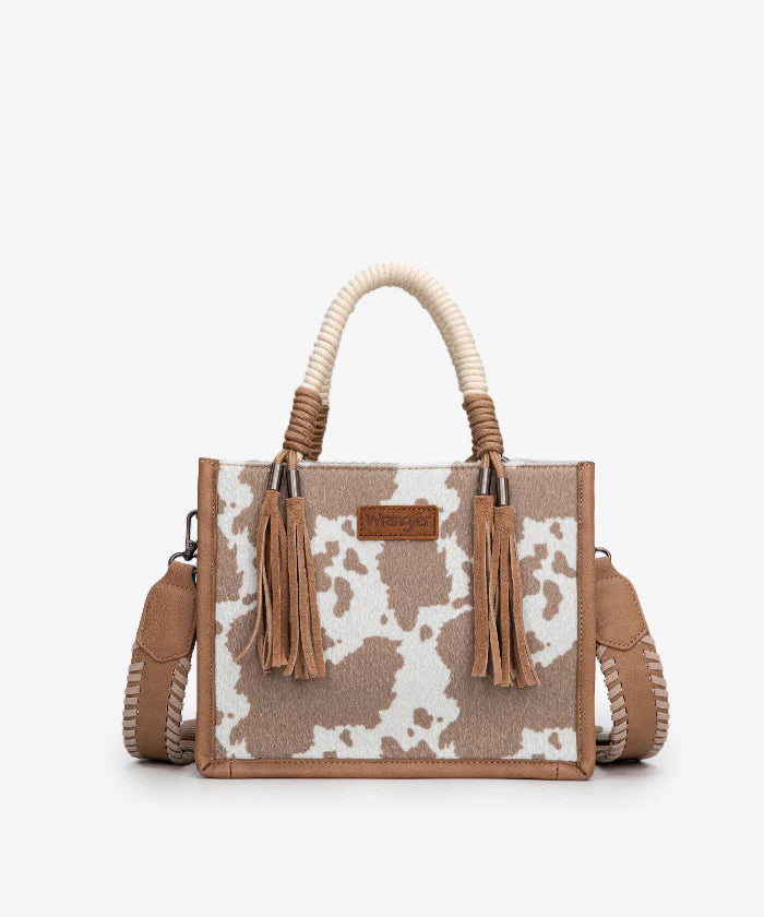 Wrangler Cow Print Rope Handle Tote Bag WG386-8120SKH