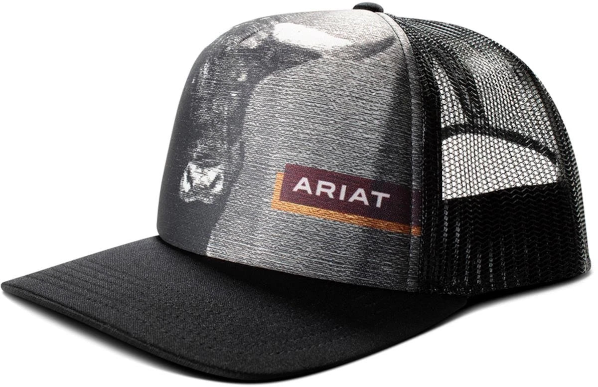 Ariat Men's Black Bull Western Baseball Cap Hat A300093801