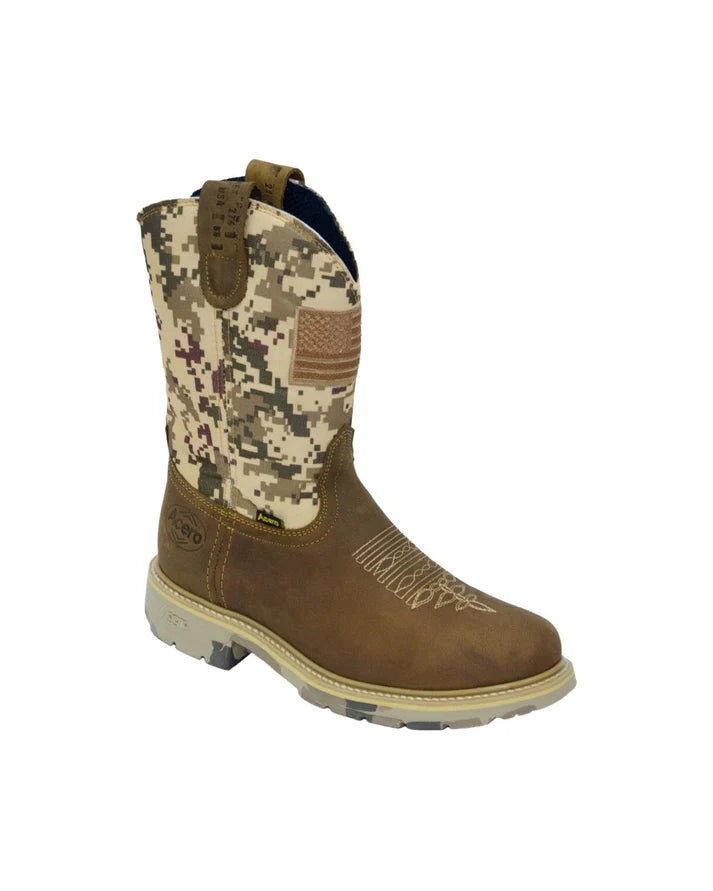 ACERO WORK BOOTS Crazy Cappuccino Whit Sand Camo Top Camo-Bicolor Sole AWB202102