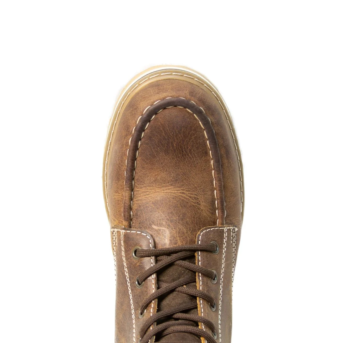 ACERO WORK SHOES Horse Tan Moc Toe Lace Up -AC8611