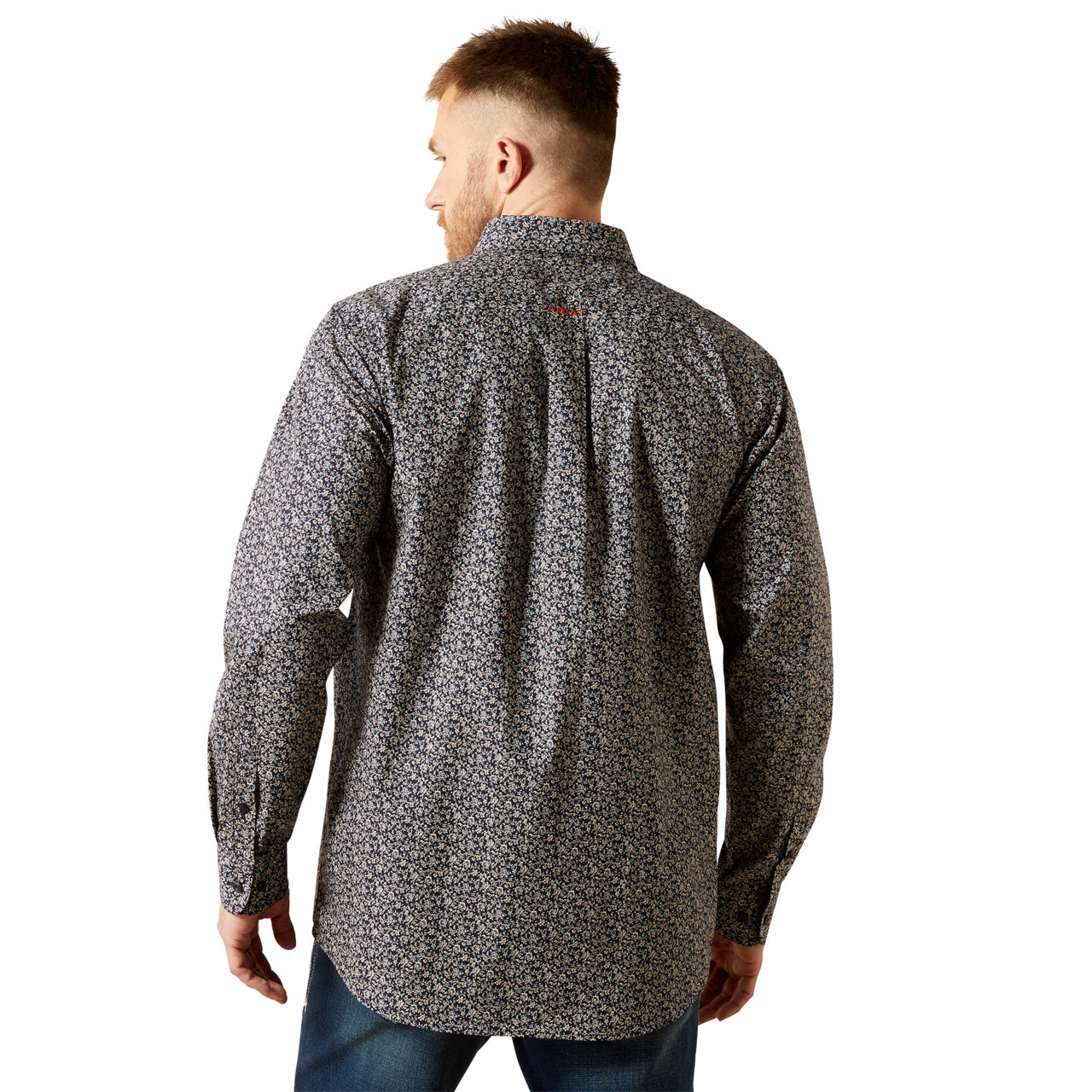 Ariat Men's Wick Fitted Long Sleeve Shirt Navy 10065876