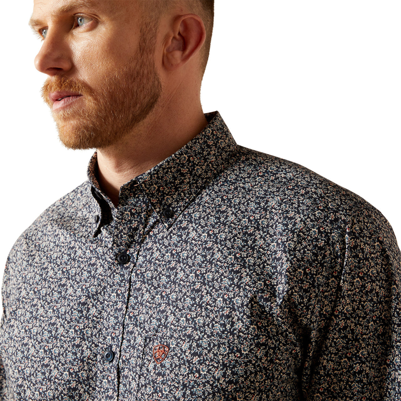 Ariat Men's Wick Fitted Long Sleeve Shirt Navy 10065876