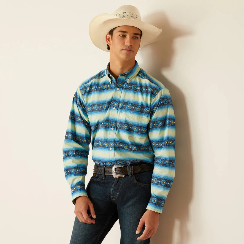 Ariat Mens Penn LS Shrt Blue 10048383