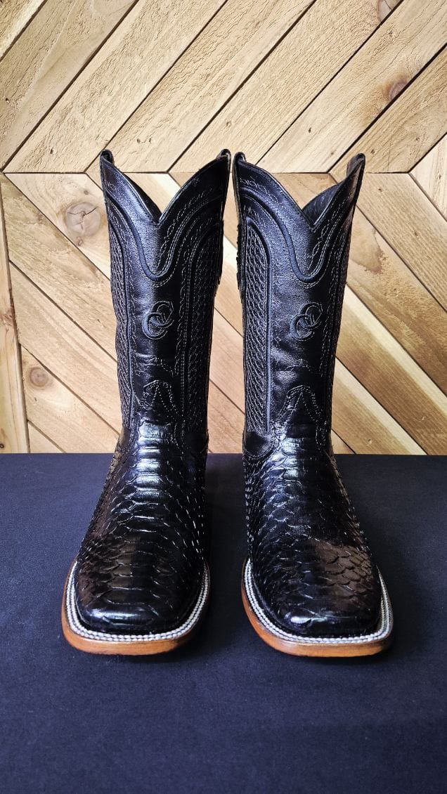 Cowboy City Obsidian Black Square Toe Mens Boots