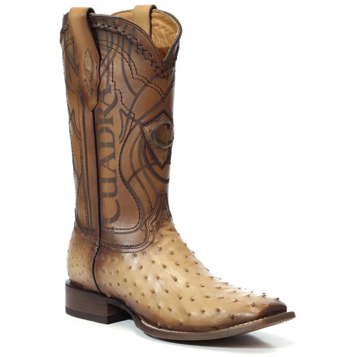Cuadra CU468 Men's Flame Oryx Ostrich Laser & Embroidery Square Toe