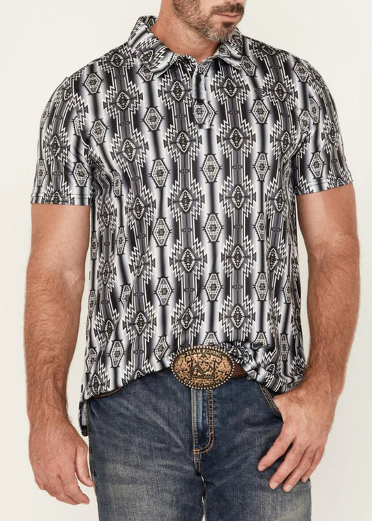 Rock & Roll Men's Denim Polo Black BM51T05028