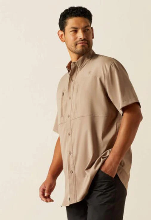 Ariat Men's Vent TEK Classic Fit Taupe Grey shirt10055244