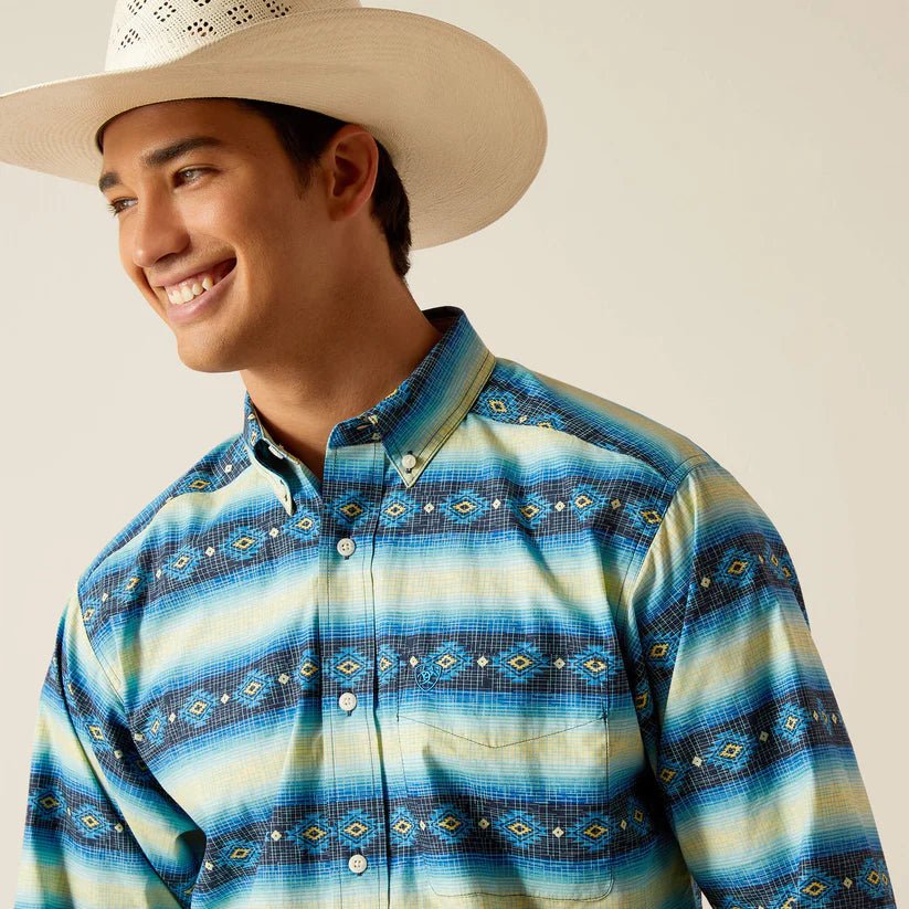 Ariat Mens Penn LS Shrt Blue 10048383
