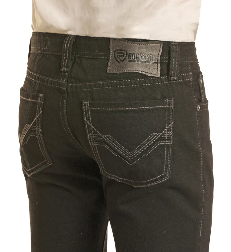 Rock & Roll Denim Men's Revolver Black Slim Straight Reflex Denim BM1RD02484