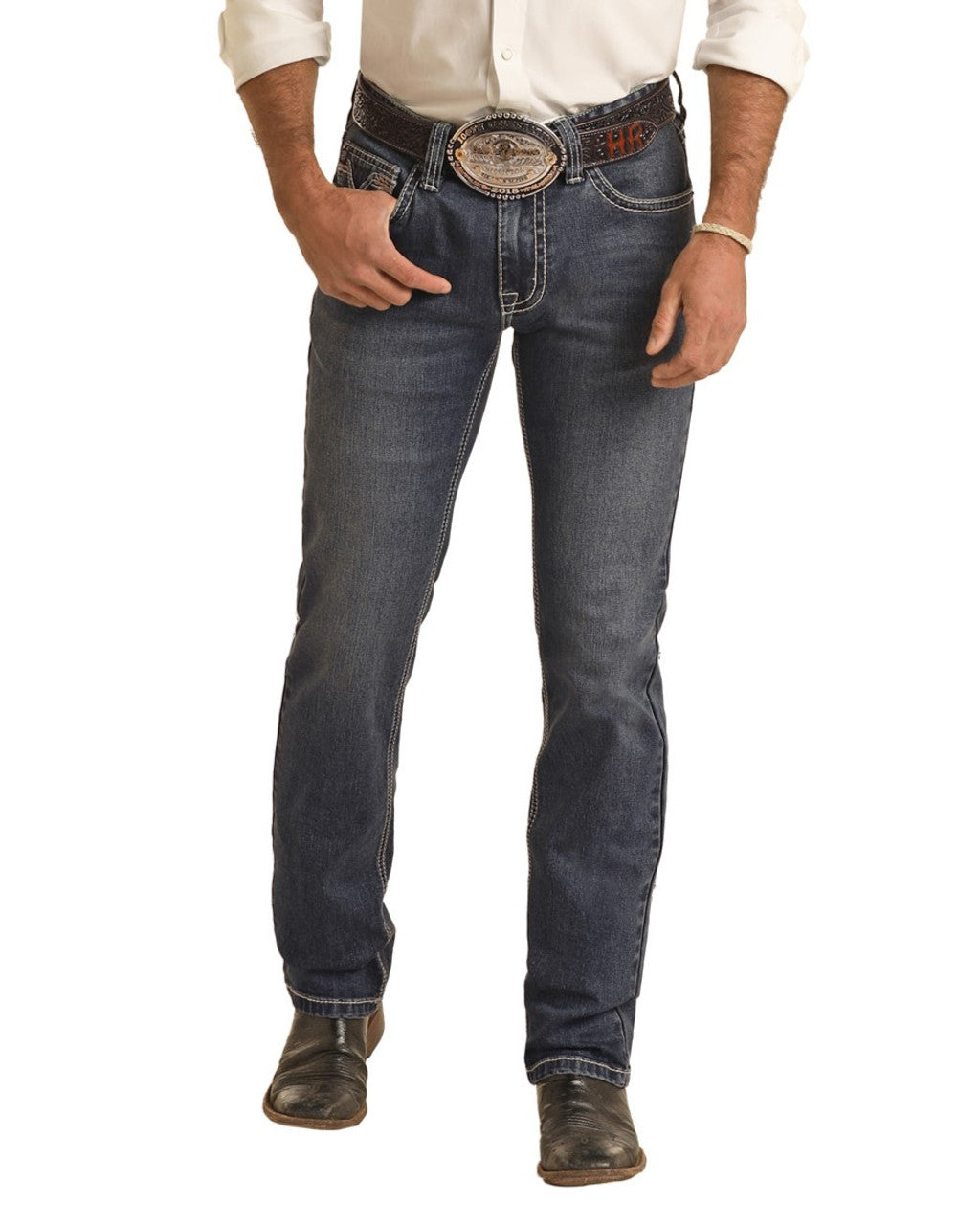 Rock & Roll  Men's  Rifle  Skinny Straight  Dark Vintage  Jeans BM2MD03671