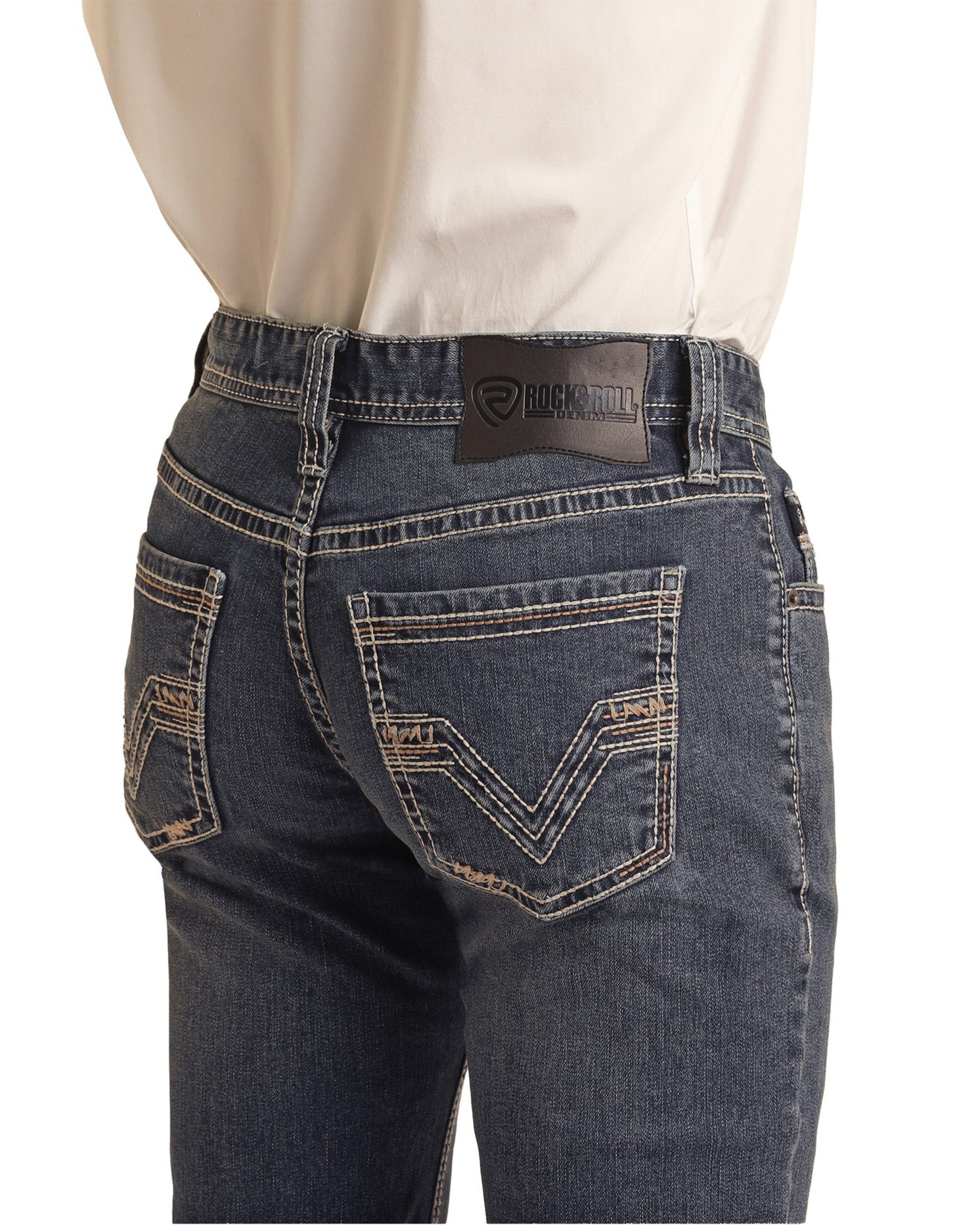 Rock & Roll  Men's  Rifle  Skinny Straight  Dark Vintage  Jeans BM2MD03671