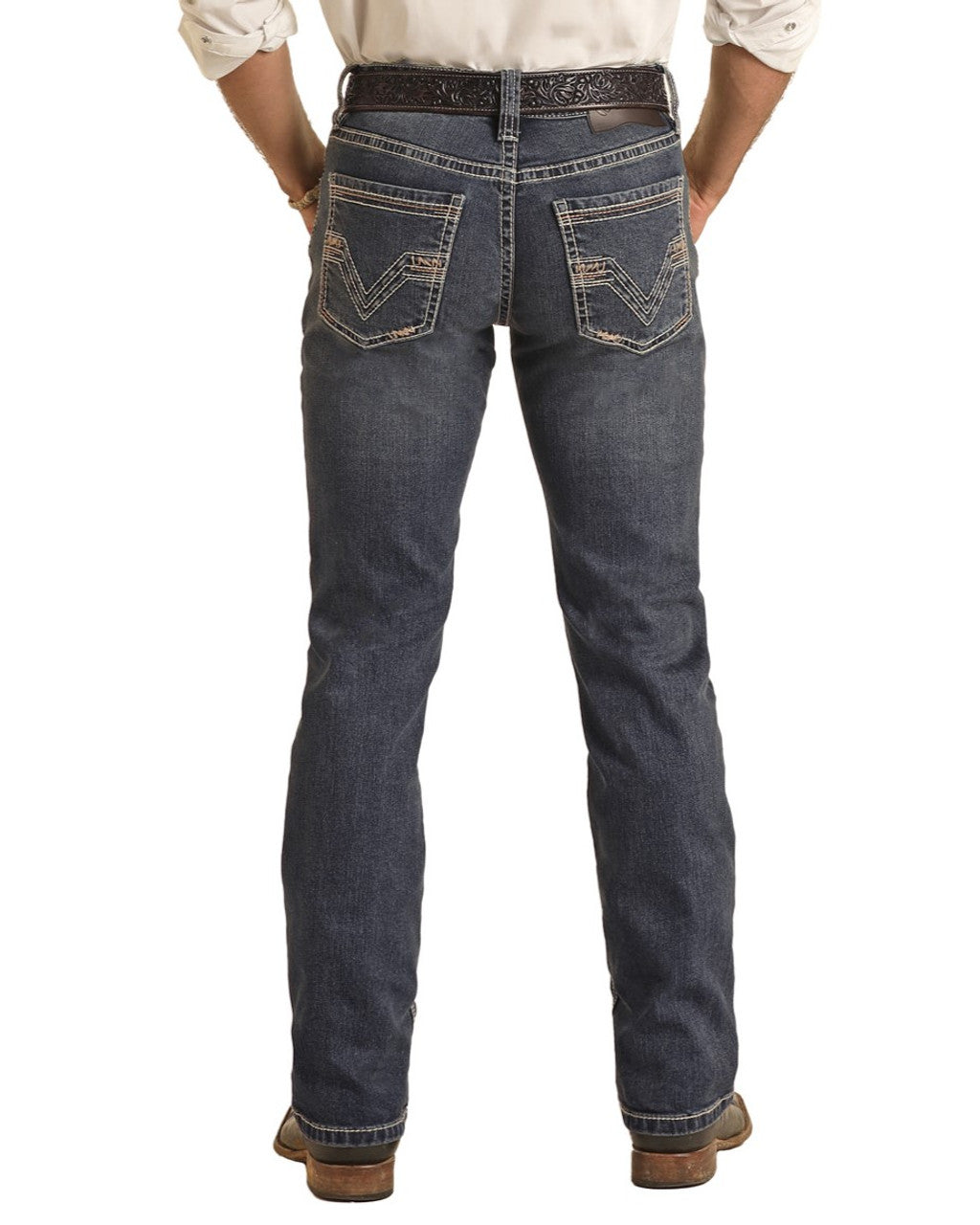 Rock & Roll  Men's  Rifle  Skinny Straight  Dark Vintage  Jeans BM2MD03671