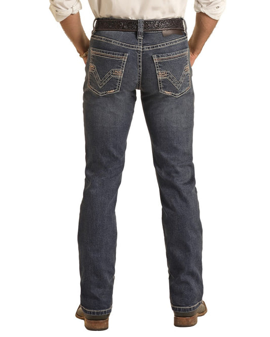 Rock & Roll  Men's  Rifle  Skinny Straight  Dark Vintage  Jeans BM2MD03671