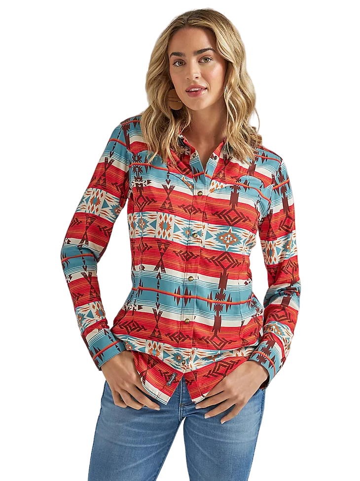 Wrangler Women's Retro Horizontal Geo Snap Shirt 112339169