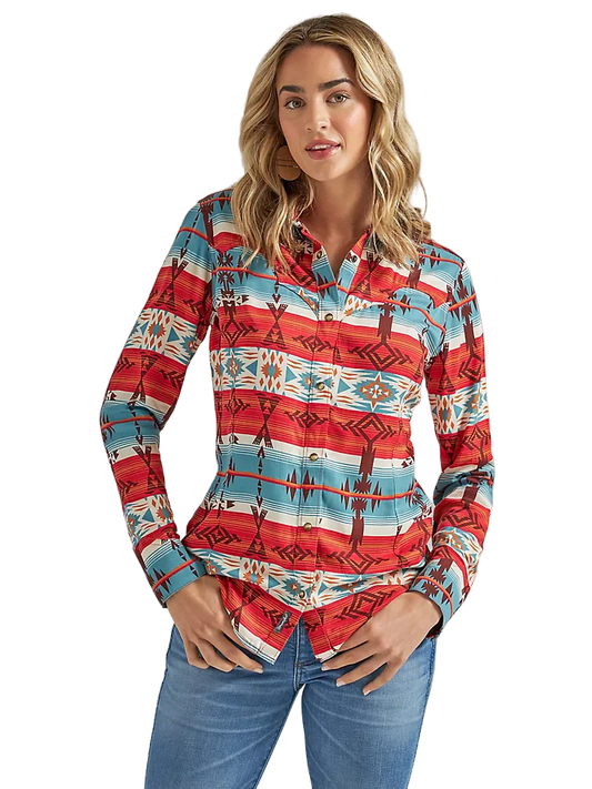 Wrangler Women's Retro Horizontal Geo Snap Shirt 112339169