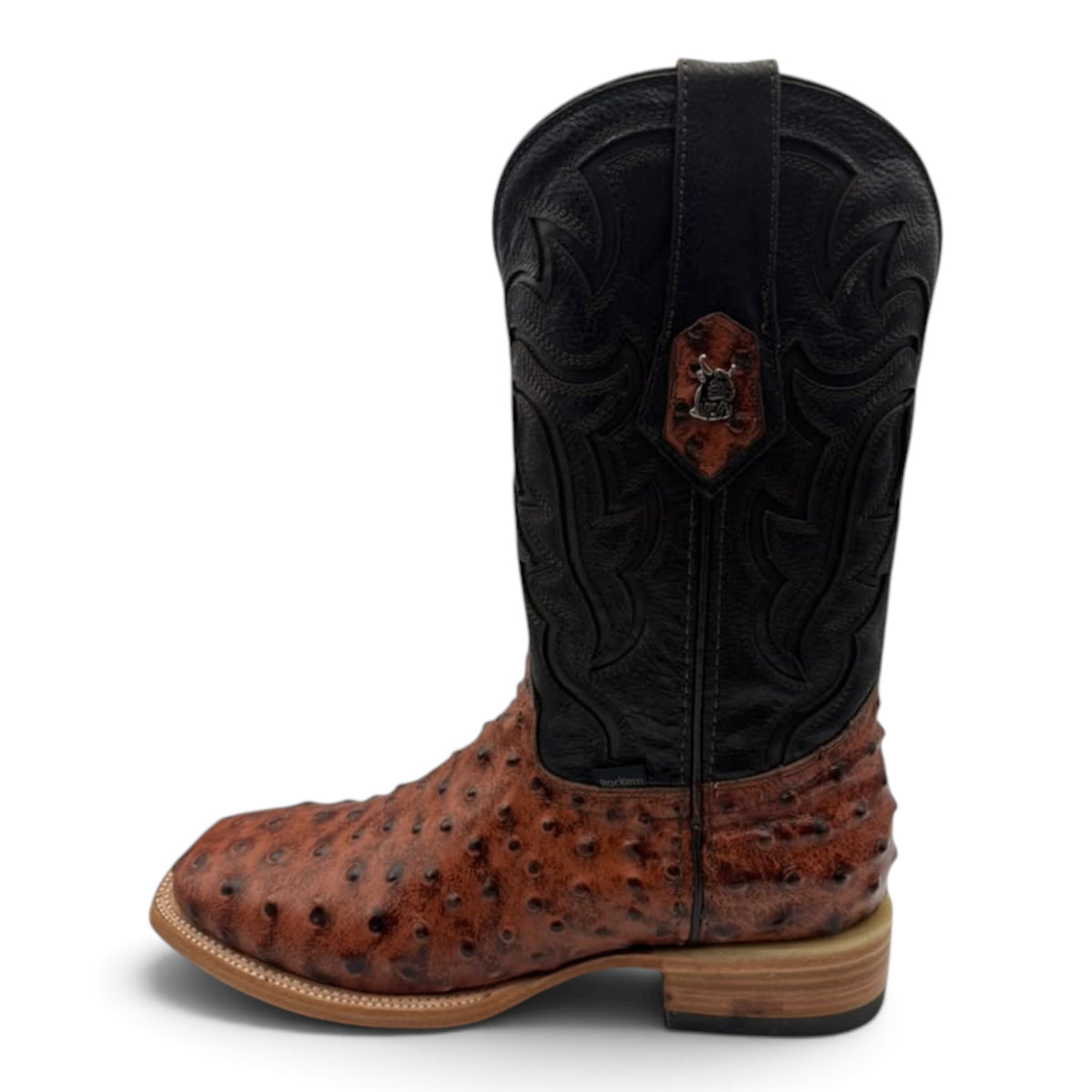 Bruce Ostrich Clone Square Toe Cowboy Boot Chestnut