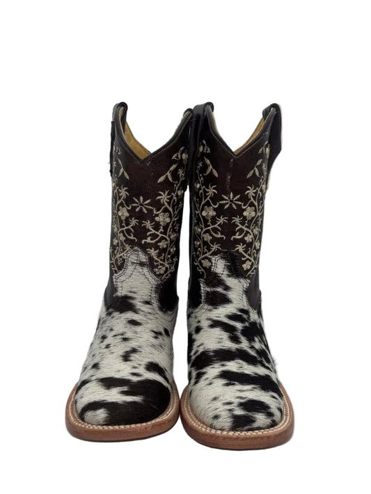 Cowboy City Girls Brown & White Cow Hide Boots (EVERY PAIR IS UNIQUE)