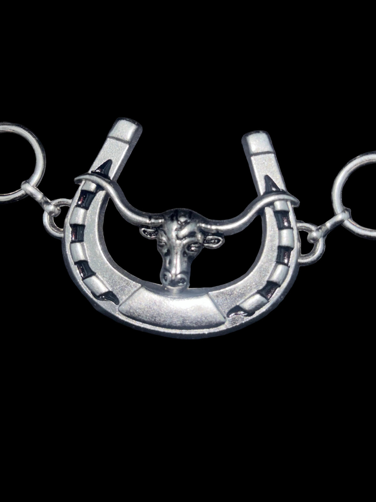 Cowboy City Women's Long Horn Chain Belt Silver 16020
