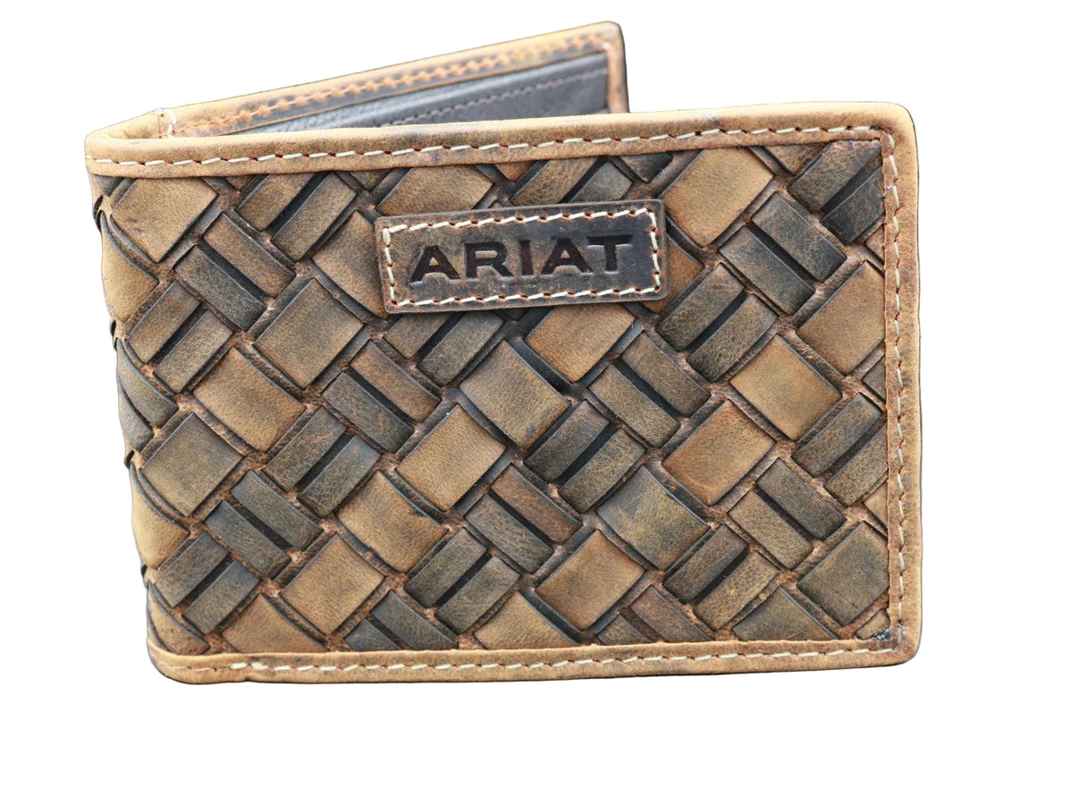 Ariat Bifold Wallet Basket Weave Medium Brown A3567744
