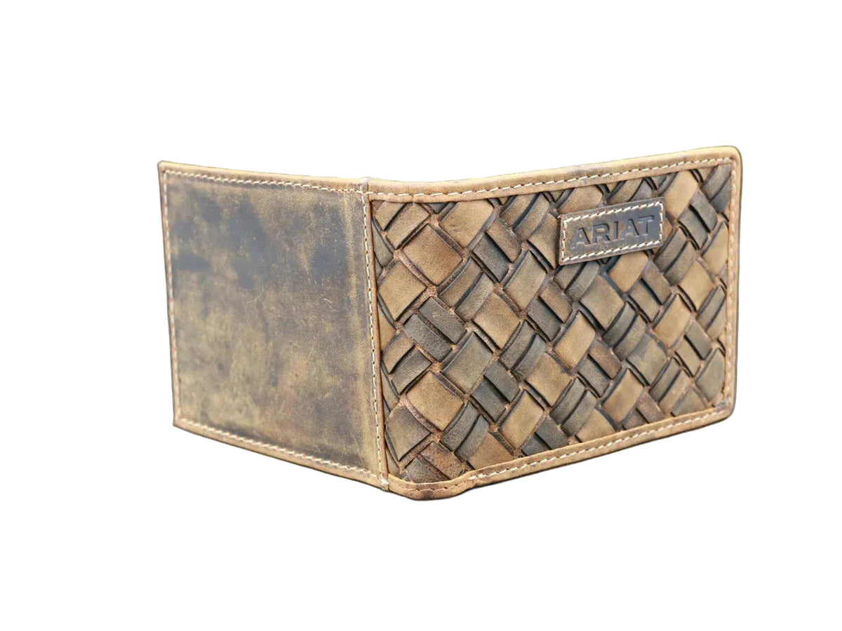 Ariat Bifold Wallet Basket Weave Medium Brown A3567744