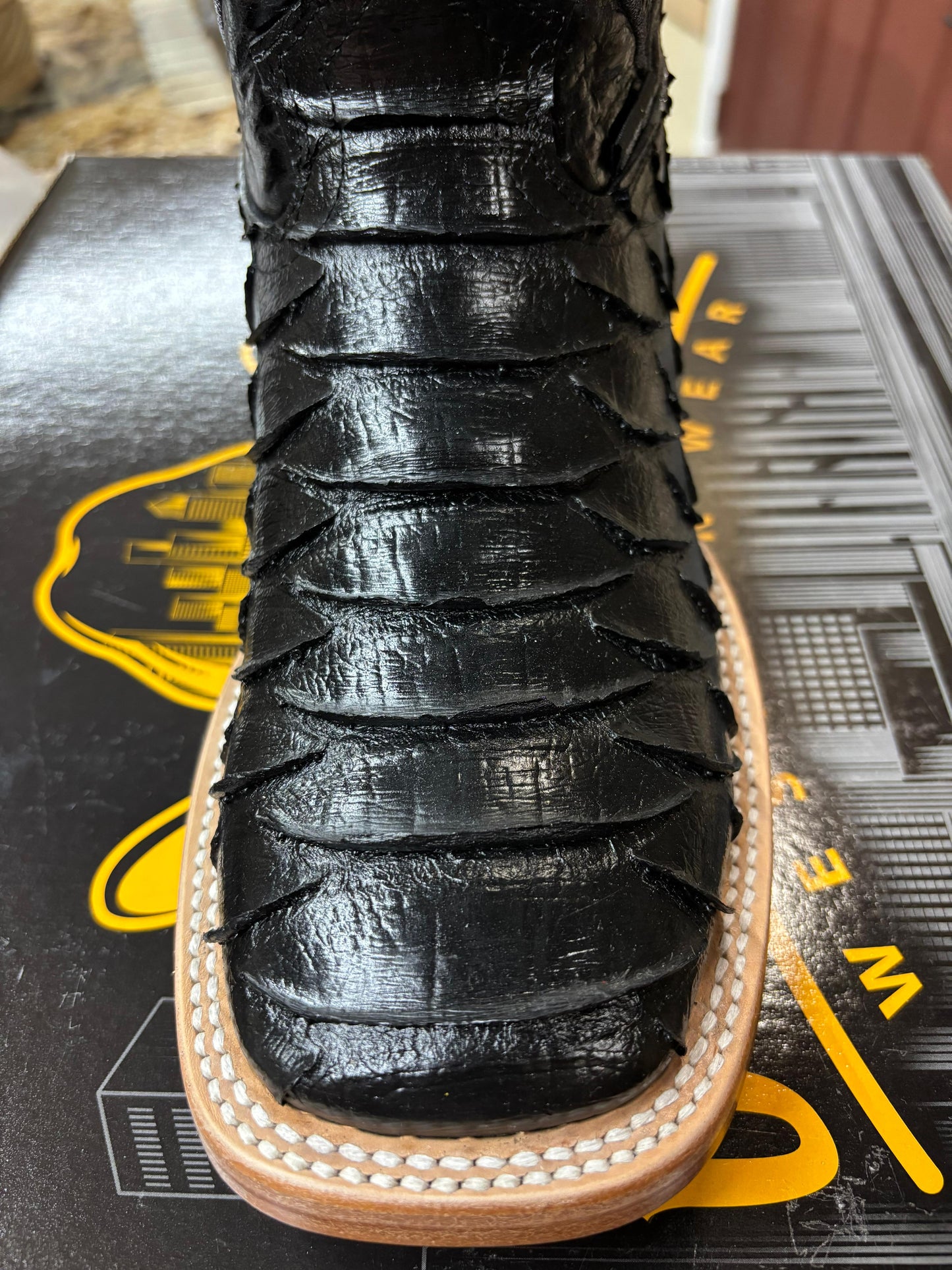 Cowboy City Black Jumbo Python-Print Cowboy Boots