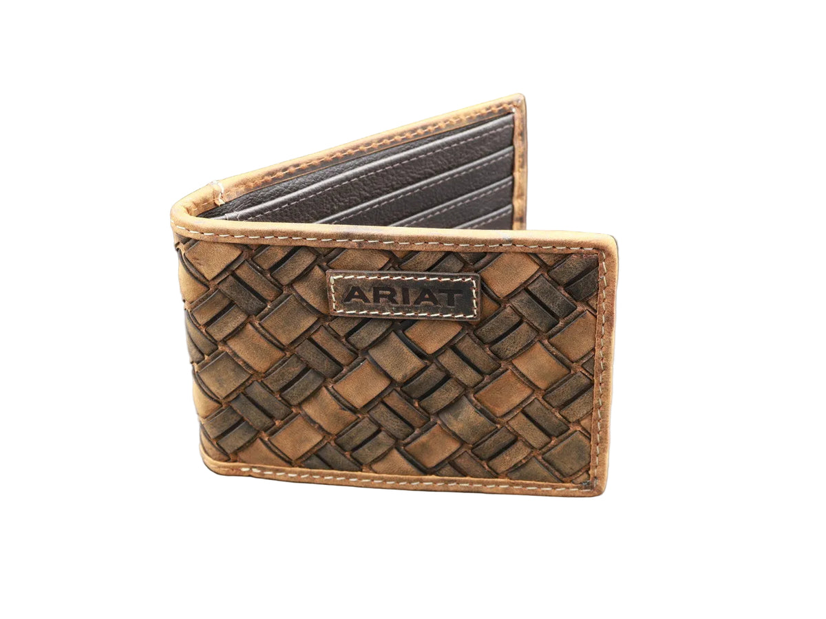 Ariat Bifold Wallet Basket Weave Medium Brown A3567744