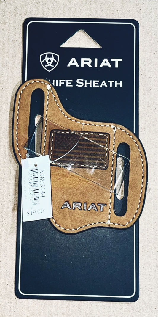 Ariat A1803144 USA Flag Patch Brown Knife Sheath