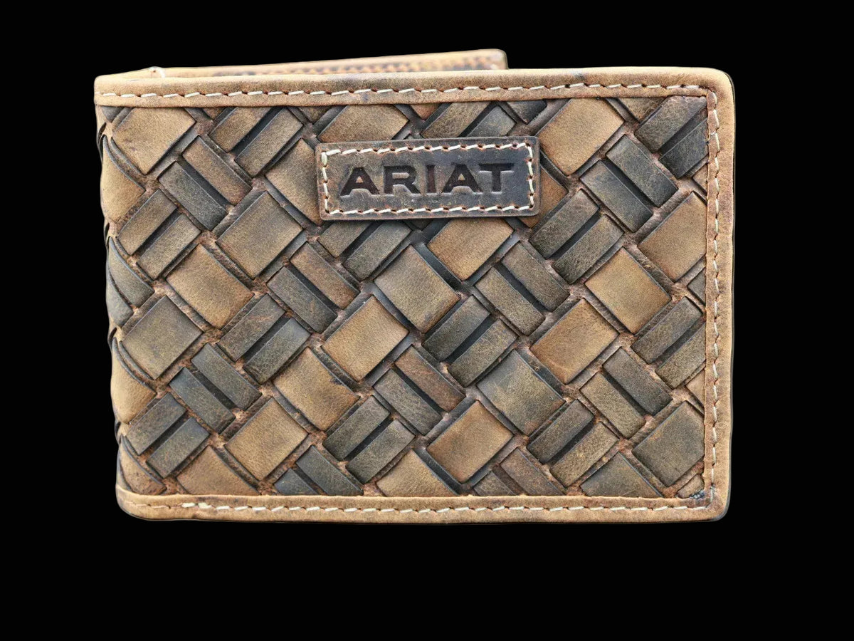 Ariat Bifold Wallet Basket Weave Medium Brown A3567744