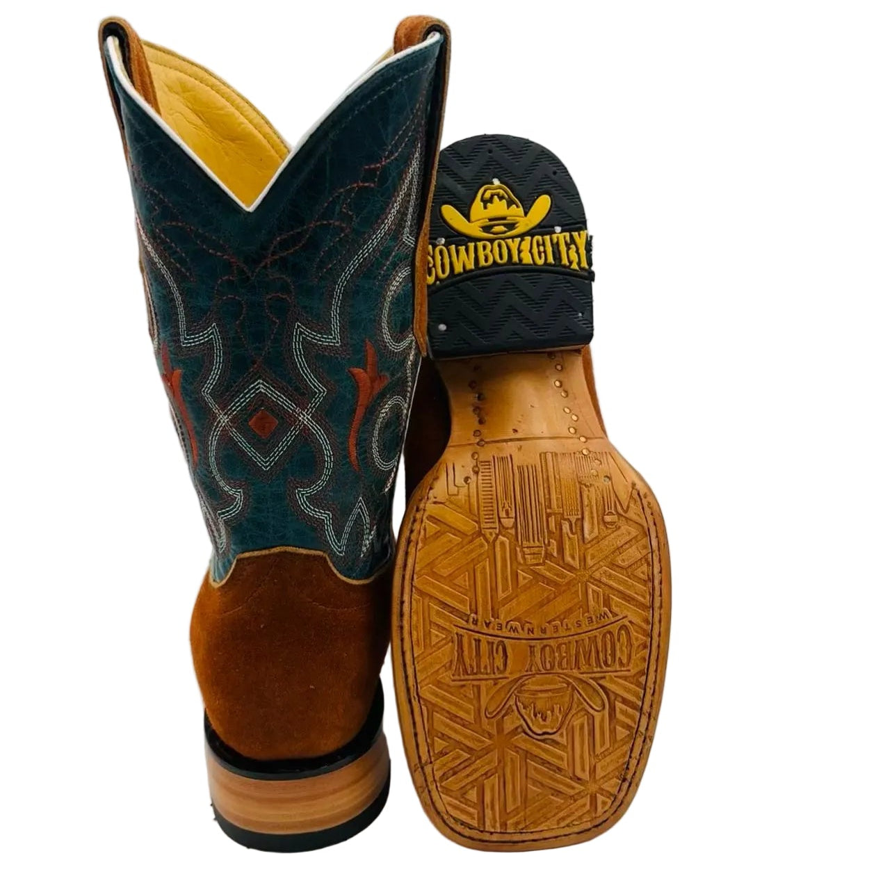 Dark Copper Roughout Square Toe Cowboy Boots 262363