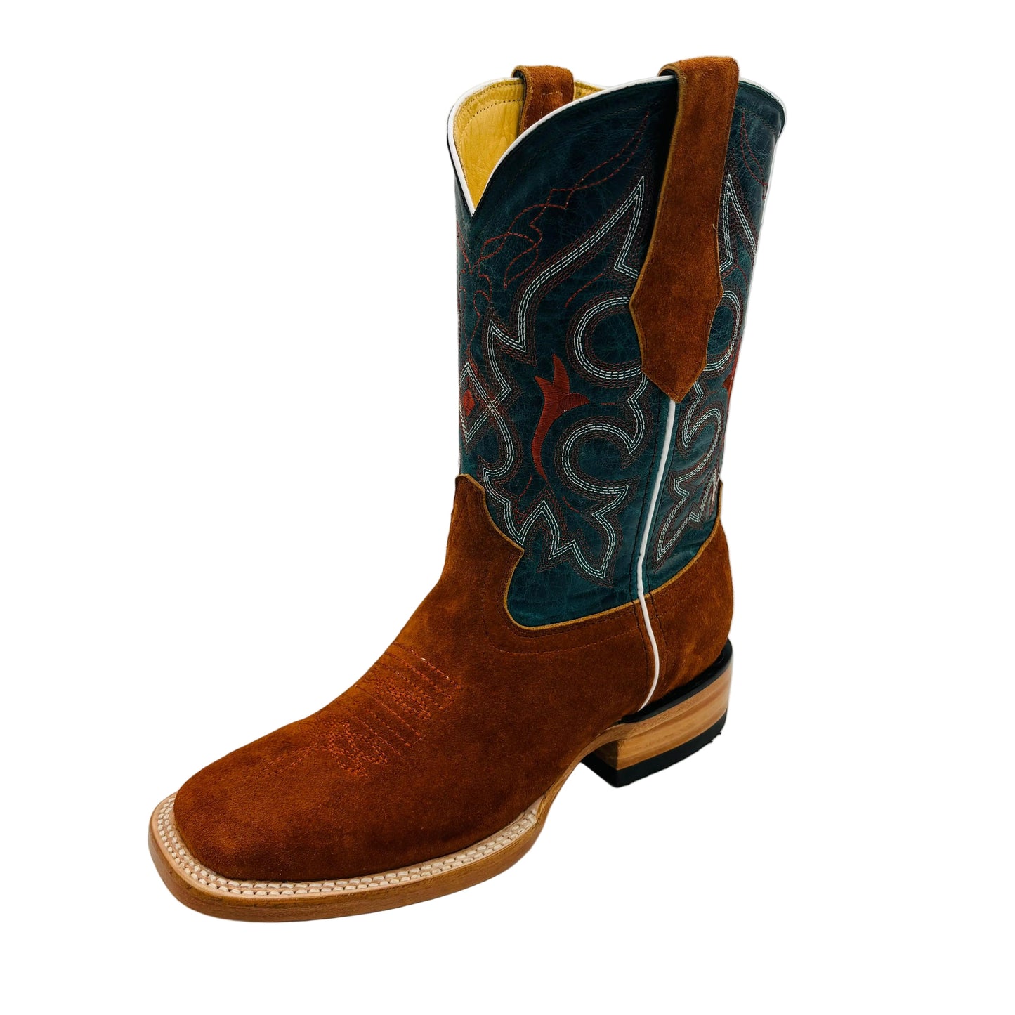 Dark Copper Roughout Square Toe Cowboy Boots 262363