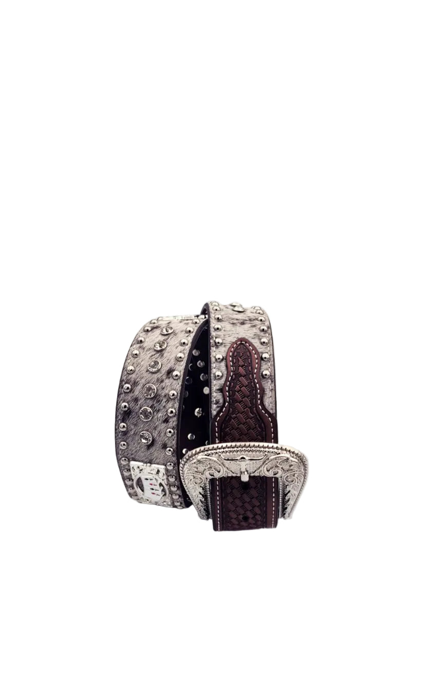 Cinto Pelo De Vaca Cartas A's(EVERY BELT IS UNIQUE)