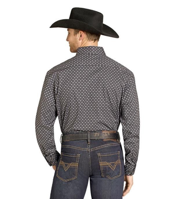 Rock & Roll Denim Men's L/S Black Modern Fit Button Shirt BMB2S07631